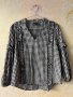 Gina Tricot Черно бяла блуза с буфан ръкав 🖤🤍, снимка 1 - Блузи с дълъг ръкав и пуловери - 44067157