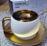 Комплект за чай или кафе в бяло и златно, снимка 4