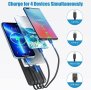 Соларно зарядно за телефон, Power Bank, 4 кабела, 30000mAh, LED фенерче, microUSB, USB tаpe C..., снимка 2