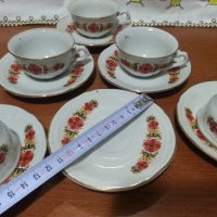 Стар български порцелан чашки за кафе барок , снимка 2 - Антикварни и старинни предмети - 42963030