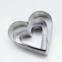 3 размера сърце сърца метални форми форма резци резец за фондан тесто бисквитки декор торта, снимка 1 - Форми - 39629660