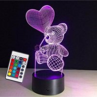 ❌ Уникална и ефектна 3D ефектна LED лампа TEDDY BEAR ❌, снимка 1 - Друга електроника - 40463606