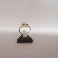 Златен пръстен с бяла перла , снимка 4 - Пръстени - 34678377