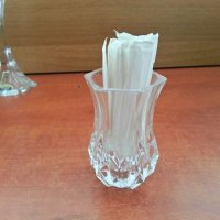 кристална ваза  вазичка  чаша за клечки за зъби, снимка 2 - Антикварни и старинни предмети - 27459260