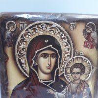 Икона на платно А5 на Пресвета Майка Богородица Закрилница - ръчна изработка . Модел Г. , снимка 5 - Икони - 37797086