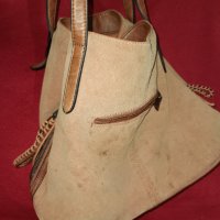 Дамска кожена чанта от естествен набук, снимка 13 - Чанти - 43300045