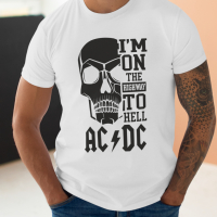 Тениска с декоративен печат - AcDc I'M On The Hell, снимка 4 - Тениски - 44874562