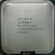 Процесор Intel® Celeron D Processor 326 256K Cache, 2.53 GHz, 533 MHz сокет 775, снимка 1 - Процесори - 27873642