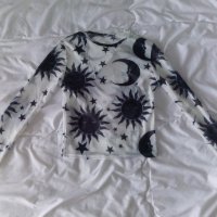 Прозрачна блуза с щампа на луна и слънце р-р S, M, L, снимка 2 - Блузи с дълъг ръкав и пуловери - 33292609
