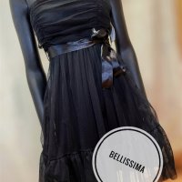 Дамска рокля с тюл в черно, снимка 1 - Рокли - 40172505