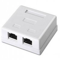 Розетка/кутия за интернет, LAN, 2xRJ45 8pin(ж), CAT6, снимка 1 - Други стоки за дома - 37112442