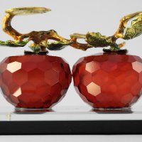 Луксозен кристален ябълков дует, фасетиран, снимка 8 - Декорация за дома - 27066570
