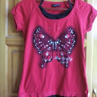 Червена тениска пеперуда, снимка 4 - Детски тениски и потници - 36871265