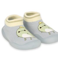 Бебешки боси обувки Befado, Светлосиви с апликация, снимка 1 - Бебешки обувки - 43540892