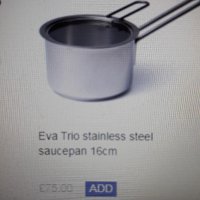 Eva Trio staniess steel saucepan 16sm, снимка 11 - Съдове за готвене - 33605579