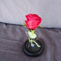 Изкуствена роза с дървена основа LED осветление. 3 ААА, снимка 7 - Изкуствени цветя - 39127953