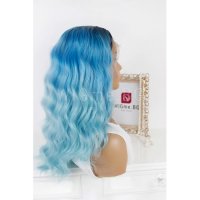 Къса синя лейс фронт перука Ейнджъл, снимка 3 - Аксесоари за коса - 29690971