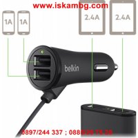 Зарядно за кола BELKIN с 2 USB порта - КОД , снимка 9 - Аксесоари и консумативи - 28453597