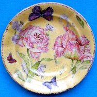   Пет ръчно рисувани декорактивни чинии за пролетна украса на половин цена, снимка 2 - Декорация за дома - 43990916