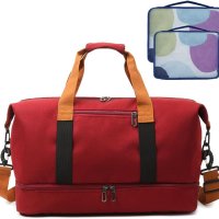 Комплект 3 бр. чанта за фитнес и две кубчета органайзер, червено, снимка 1 - Чанти - 44071808