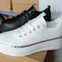Черни и бели дамски пролетни обувки Коко, снимка 1 - Дамски ежедневни обувки - 44014703