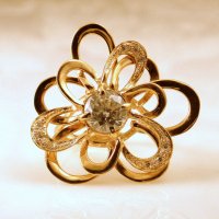 уникално красив златен пръстен ЦВЕТЕ - 8.15 грама, размер № 57-58, снимка 2 - Пръстени - 40207617