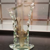 Ръчно изработена вазичка стъкло и метал, снимка 7 - Антикварни и старинни предмети - 39829896