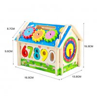 Сортер къщичка, дървен детски сортер, образователна интерактивна играчка, игра подарък за дете, снимка 5 - Образователни игри - 32943935