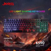 Геймърска светеща USB клавиатура Jedel K590, снимка 1 - Клавиатури и мишки - 32562808