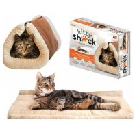 Плюшено котешко легло и къщичка тунел за домашни любимци, котки Kitty Shack 2в1, снимка 3 - За котки - 43851934