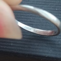 Годежен пръстен от платина с диамант , снимка 5 - Пръстени - 32932727