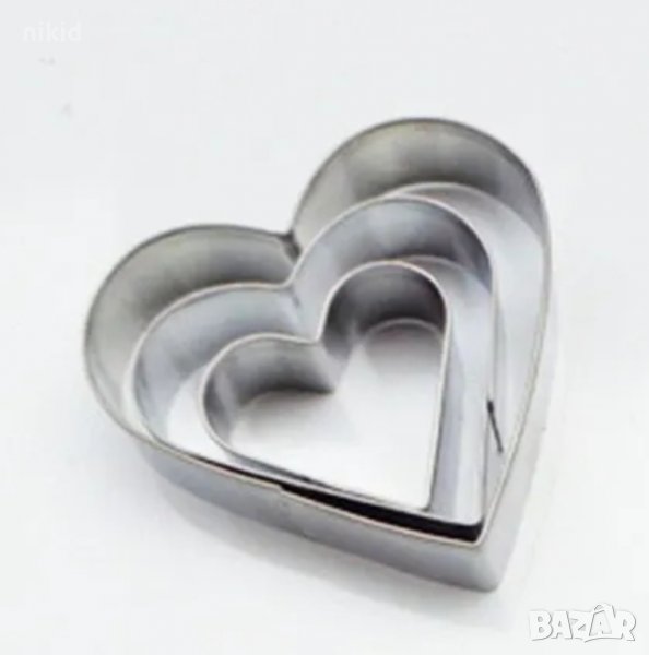 3 размера сърце сърца метални форми форма резци резец за фондан тесто бисквитки декор торта, снимка 1
