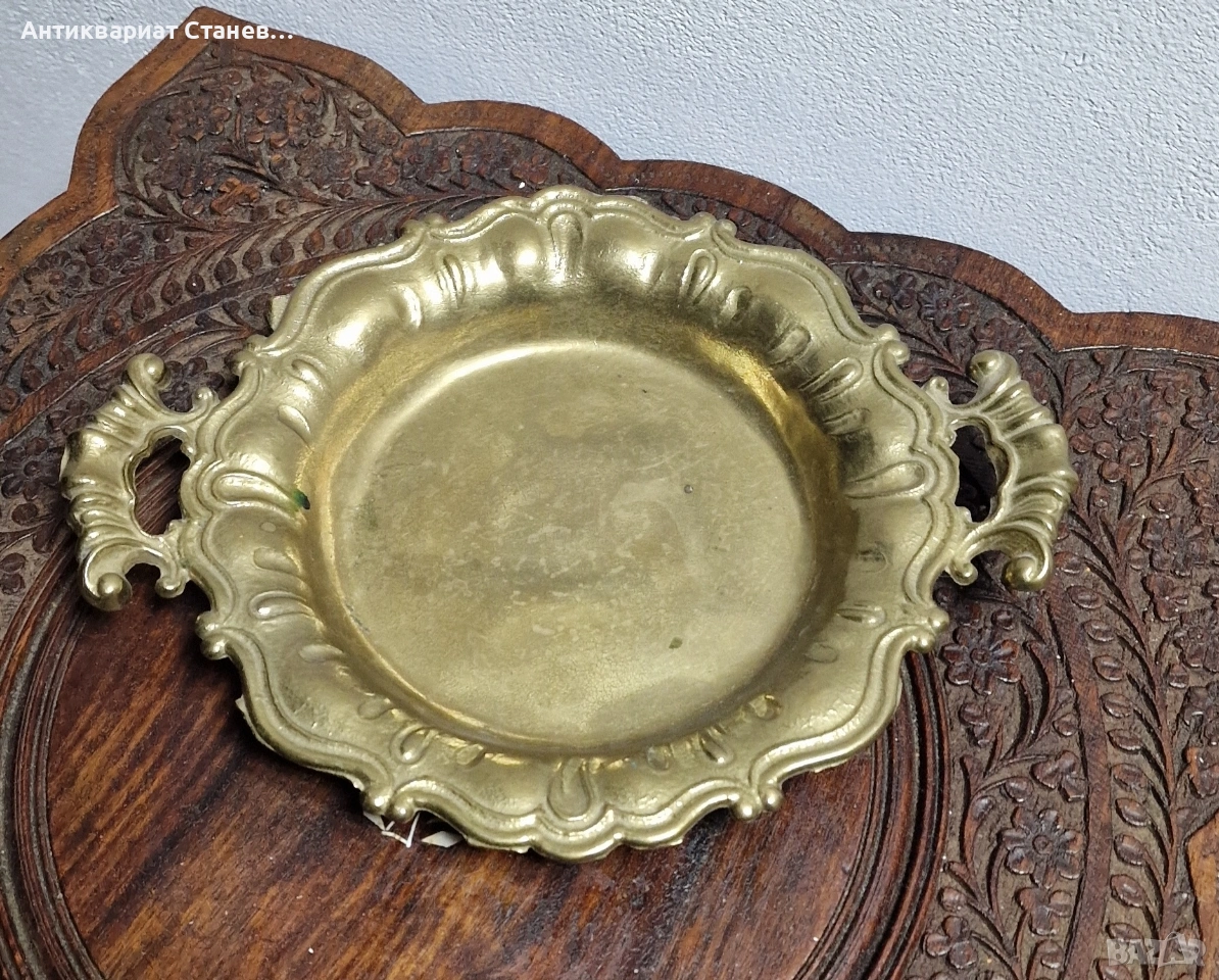Масивна месингова чиния , снимка 1