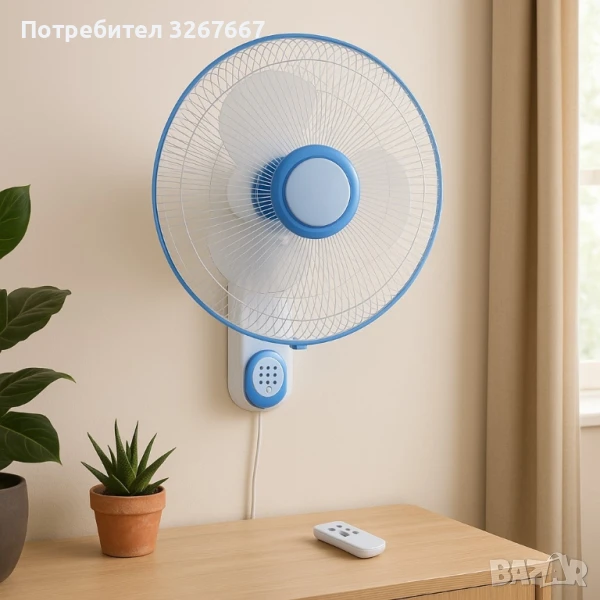 Вентилатор 16" Perfect WF-16RC, стенен, дистанционно управление, снимка 1