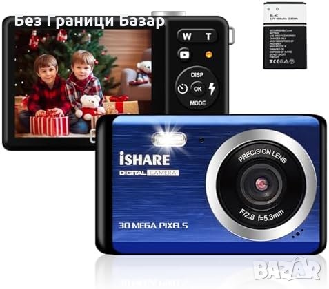 Нов 30MP Цифров Фотоапарат 18X zoom FHD 1080P Лек и Компактен, снимка 1