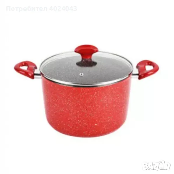 Тенджера Voltz OV54418A24D, 3.4л./9.5л., Дълбока, Мраморно покритие, Индукция, Червен, снимка 1