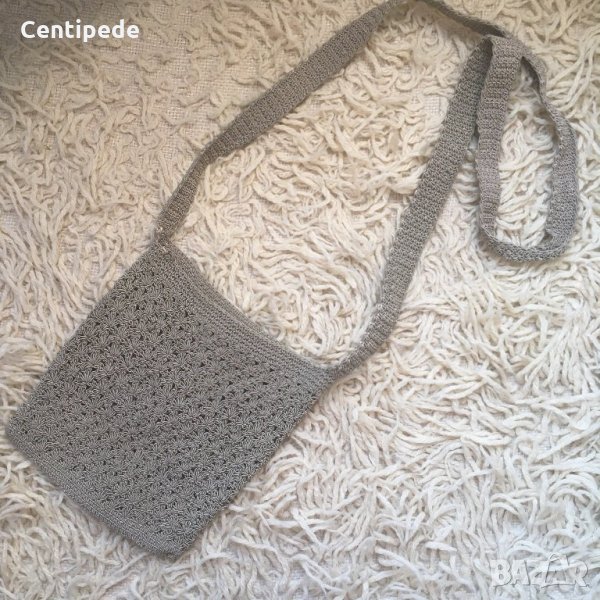 Бежова плетена чантичка, снимка 1