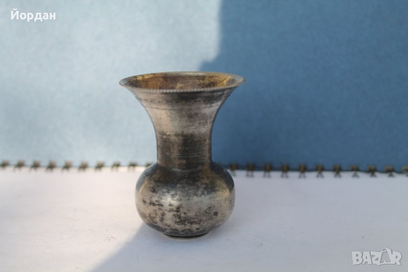 Стара сребърна ваза 19-ти век с позлата, снимка 1