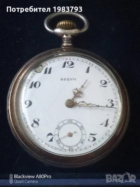 Стар работещ сребърен джобен часовник., снимка 1