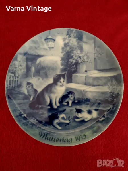 Колекционерска порцеланова чиния Muttertag (Ден на майката) 1975. Berlin Design Германия. марк, снимка 1