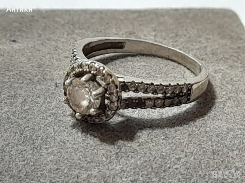 Сребърен пръстен с камъни , снимка 1