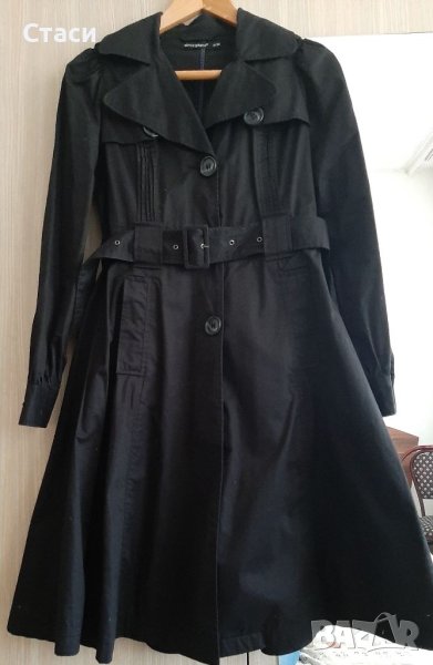 Елегантен и модерен  черен шлифер, снимка 1