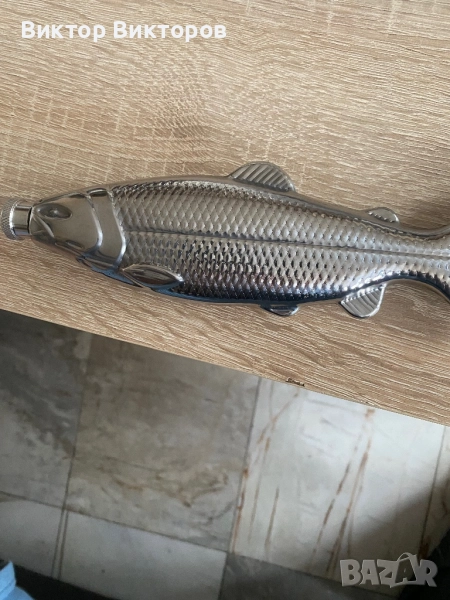 Метална бутилка риба, снимка 1