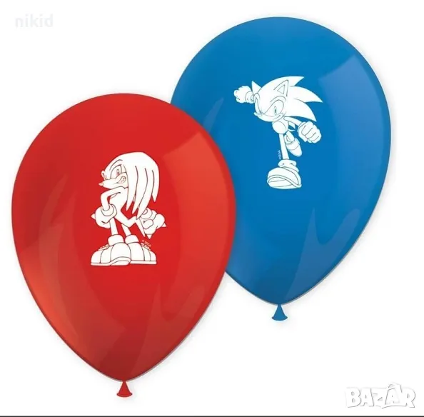 sonic Соник Обикновен надуваем латекс латексов балон парти хелий или газ, снимка 1