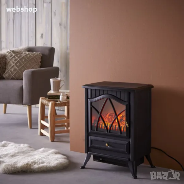 Електрическа камина Termomax 2000W, 2 степени на мощност, черна, снимка 1