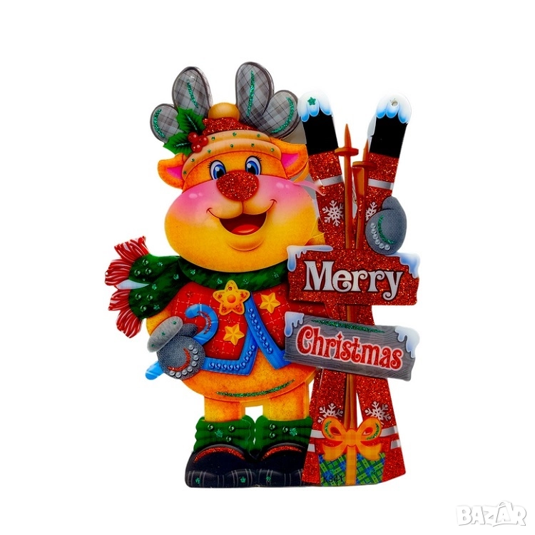 Коледен светещ стикер с 3 режима на светене – 25 см, снимка 1