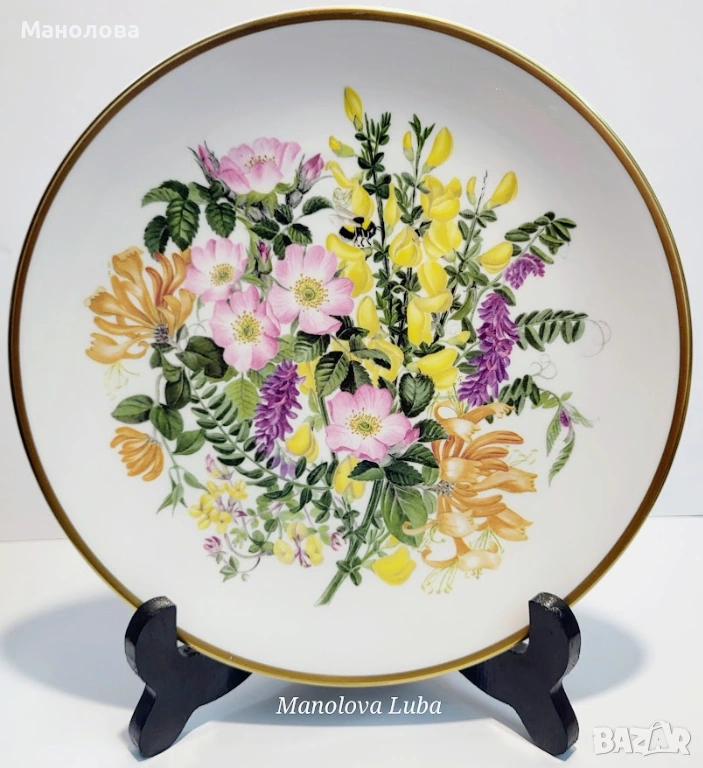 Декоративна порцеланова чиния Caverswall от колекцията WILDFLOWERS., снимка 1