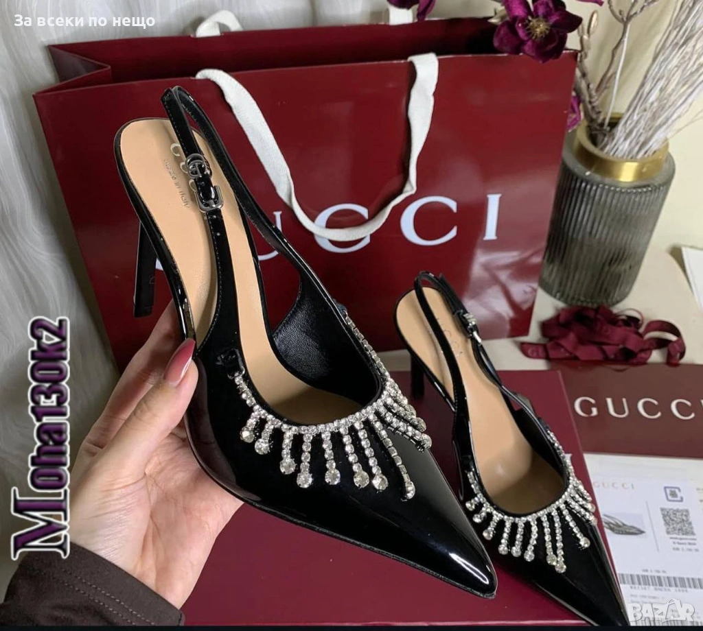 Gucci Дамски Обувки На Ток С Кристали Гучи От 36 До 42 Номер - Налични Различни Цветове Код SK718, снимка 1