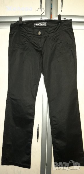 Дамски черен панталон, с ниска талия XS, снимка 1