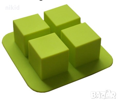 4 високи квадрата квадрат куб квадрати силиконов молд форма калъп сапун гипс , снимка 1